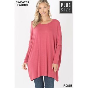 World of Leggings Oversized Round Neck Poncho Plus Size Sweater